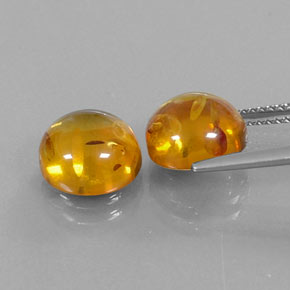  ct natürliche orangefarbener Bernstein-Edelsteine, Transparent, Transparent / Lichtdurchlässig