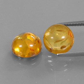  ct natürliche orangefarbener Bernstein-Edelsteine, Transparent, Transparent / Lichtdurchlässig