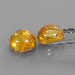  ct natürliche orangefarbener Bernstein-Edelsteine, Transparent, Transparent / Lichtdurchlässig