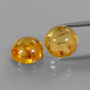  ct natürliche orangefarbener Bernstein-Edelsteine, Transparent, Transparent / Lichtdurchlässig