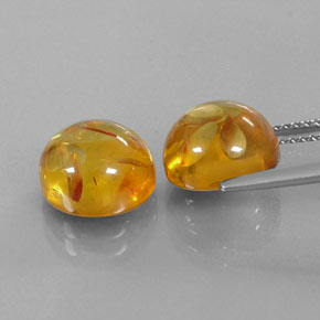  ct natürliche orangefarbener Bernstein-Edelsteine, Transparent, Transparent / Lichtdurchlässig