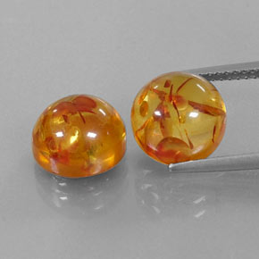  ct natürliche orangefarbener Bernstein-Edelsteine, Transparent, Transparent / Lichtdurchlässig