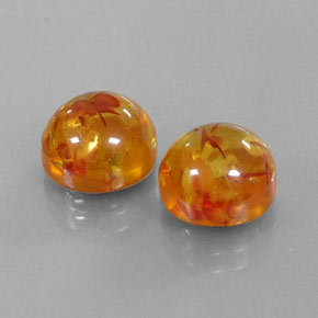  ct natürliche orangefarbener Bernstein-Edelsteine, Transparent, Transparent / Lichtdurchlässig