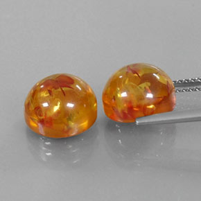  ct natürliche orangefarbener Bernstein-Edelsteine, Transparent, Transparent / Lichtdurchlässig