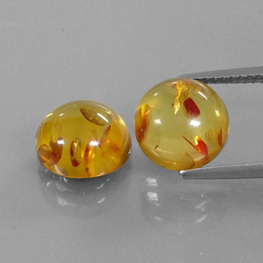 ct natürliche orangefarbener Bernstein-Edelsteine, Transparent, Transparent / Lichtdurchlässig
