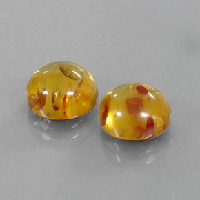  ct natürliche orangefarbener Bernstein-Edelsteine, Transparent, Transparent / Lichtdurchlässig