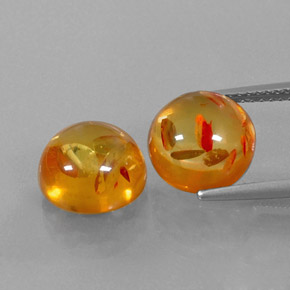  ct natürliche orangefarbener Bernstein-Edelsteine, Transparent, Transparent / Lichtdurchlässig