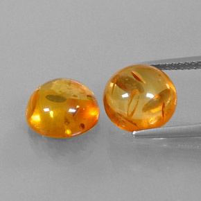  ct natürliche orangefarbener Bernstein-Edelsteine, Transparent, Transparent / Lichtdurchlässig