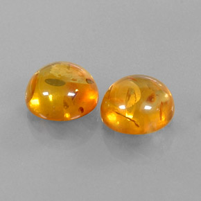  ct natürliche orangefarbener Bernstein-Edelsteine, Transparent, Transparent / Lichtdurchlässig
