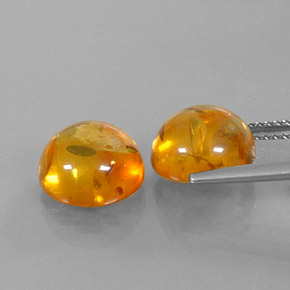  ct natürliche orangefarbener Bernstein-Edelsteine, Transparent, Transparent / Lichtdurchlässig