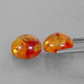  ct natürliche orangefarbener Bernstein-Edelsteine, Transparent, Transparent / Lichtdurchlässig