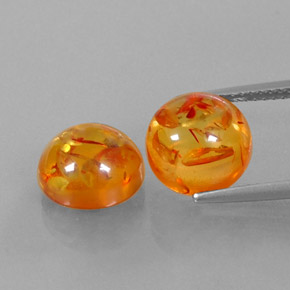  ct natürliche orangefarbener Bernstein-Edelsteine, Transparent, Transparent / Lichtdurchlässig