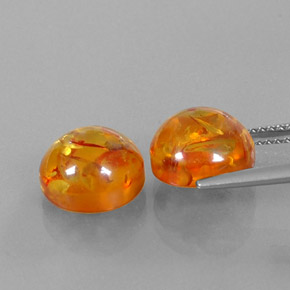  ct natürliche orangefarbener Bernstein-Edelsteine, Transparent, Transparent / Lichtdurchlässig