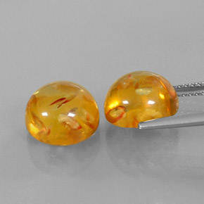  ct natürliche orangefarbener Bernstein-Edelsteine, Transparent, Transparent / Lichtdurchlässig