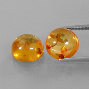  ct natürliche orangefarbener Bernstein-Edelsteine, Transparent, Transparent / Lichtdurchlässig