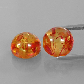  ct natürliche orangefarbener Bernstein-Edelsteine, Transparent, Transparent / Lichtdurchlässig