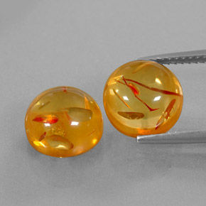  ct natürliche orangefarbener Bernstein-Edelsteine, Transparent, Transparent / Lichtdurchlässig