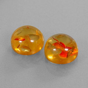  ct natürliche orangefarbener Bernstein-Edelsteine, Transparent, Transparent / Lichtdurchlässig