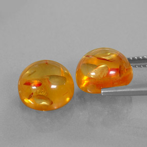  ct natürliche orangefarbener Bernstein-Edelsteine, Transparent, Transparent / Lichtdurchlässig