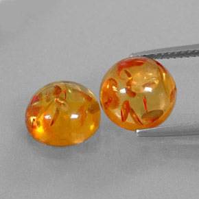  ct natürliche orangefarbener Bernstein-Edelsteine, Transparent, Transparent / Lichtdurchlässig
