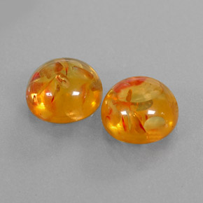  ct natürliche orangefarbener Bernstein-Edelsteine, Transparent, Transparent / Lichtdurchlässig