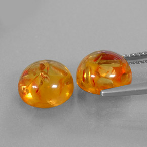  ct natürliche orangefarbener Bernstein-Edelsteine, Transparent, Transparent / Lichtdurchlässig