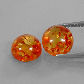  ct natürliche orangefarbener Bernstein-Edelsteine, Transparent, Transparent / Lichtdurchlässig