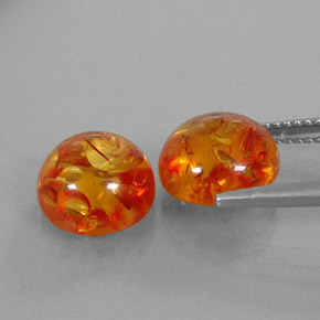  ct natürliche orangefarbener Bernstein-Edelsteine, Transparent, Transparent / Lichtdurchlässig