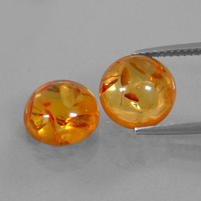  ct natürliche orangefarbener Bernstein-Edelsteine, Transparent, Transparent / Lichtdurchlässig