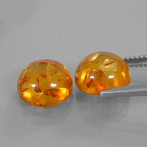  ct natürliche orangefarbener Bernstein-Edelsteine, Transparent, Transparent / Lichtdurchlässig