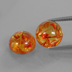  ct natürliche orangefarbener Bernstein-Edelsteine, Transparent, Transparent / Lichtdurchlässig