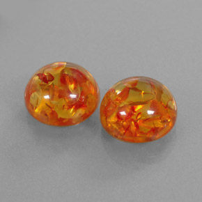  ct natürliche orangefarbener Bernstein-Edelsteine, Transparent, Transparent / Lichtdurchlässig