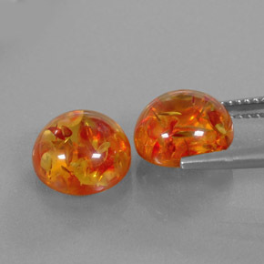  ct natürliche orangefarbener Bernstein-Edelsteine, Transparent, Transparent / Lichtdurchlässig