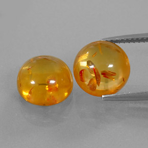  ct natürliche orangefarbener Bernstein-Edelsteine, Transparent, Transparent / Lichtdurchlässig