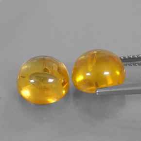  ct natürliche orangefarbener Bernstein-Edelsteine, Transparent, Transparent / Lichtdurchlässig