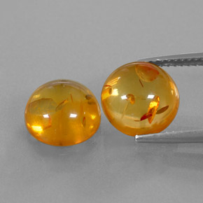 ct natürliche orangefarbener Bernstein-Edelsteine, Transparent, Transparent / Lichtdurchlässig