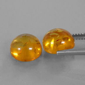  ct natürliche orangefarbener Bernstein-Edelsteine, Transparent, Transparent / Lichtdurchlässig