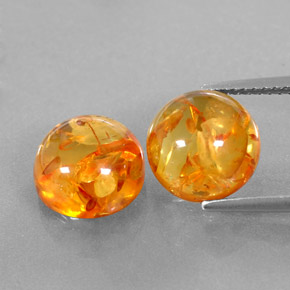  ct natürliche orangefarbener Bernstein-Edelsteine, Transparent, Transparent / Lichtdurchlässig