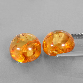  ct natürliche orangefarbener Bernstein-Edelsteine, Transparent, Transparent / Lichtdurchlässig