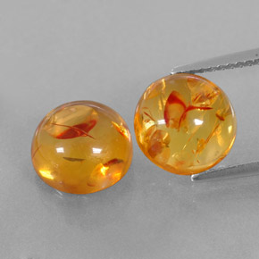  ct natürliche orangefarbener Bernstein-Edelsteine, Transparent, Transparent / Lichtdurchlässig