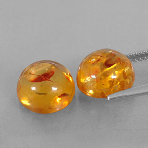 ct natürliche orangefarbener Bernstein-Edelsteine, Transparent, Transparent / Lichtdurchlässig