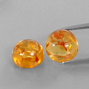  ct natürliche orangefarbener Bernstein-Edelsteine, Transparent, Transparent / Lichtdurchlässig