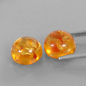  ct natürliche orangefarbener Bernstein-Edelsteine, Transparent, Transparent / Lichtdurchlässig