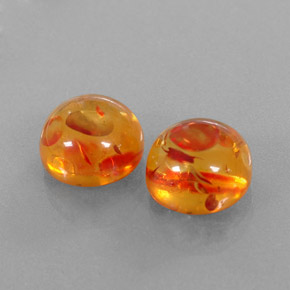  ct natürliche orangefarbener Bernstein-Edelsteine, Transparent, Transparent / Lichtdurchlässig