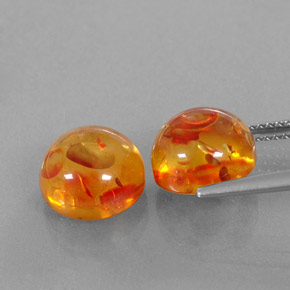 ct natürliche orangefarbener Bernstein-Edelsteine, Transparent, Transparent / Lichtdurchlässig