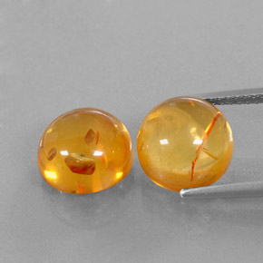  ct natürliche orangefarbener Bernstein-Edelsteine, Transparent, Transparent / Lichtdurchlässig