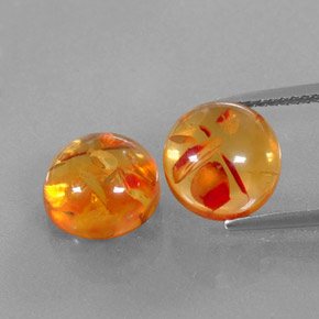  ct natürliche orangefarbener Bernstein-Edelsteine, Transparent, Transparent / Lichtdurchlässig