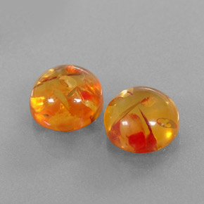  ct natürliche orangefarbener Bernstein-Edelsteine, Transparent, Transparent / Lichtdurchlässig