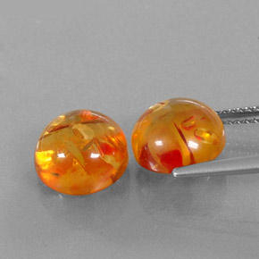  ct natürliche orangefarbener Bernstein-Edelsteine, Transparent, Transparent / Lichtdurchlässig