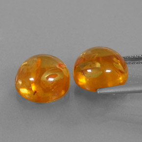  ct natürliche orangefarbener Bernstein-Edelsteine, Transparent, Transparent / Lichtdurchlässig